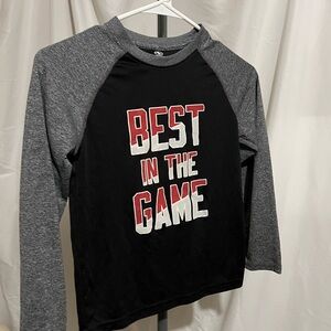 Stylish Black and Gray “Best In The Game” Long Sleeve Tee Boys Size M (8)